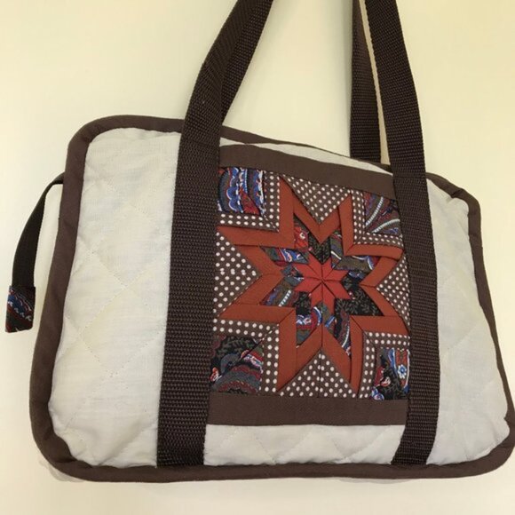 Starburst Quilted Handbag Hand Made Patchwork Organizer Purse + Sewing Pattern - Picture 16 of 16